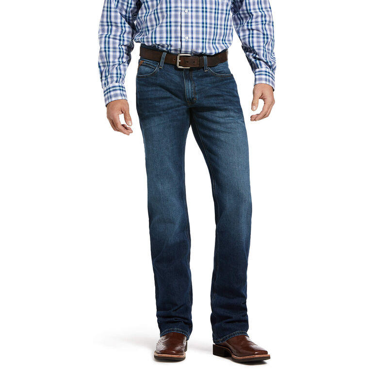 Ariat Western: M5 Slim Stretch Legacy Stackable Straight Leg Pantalones Vaqueros Hombre - Azules (QT